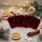 Preview: 5er Set Elde Samtbeutel rot ca. 6 x 5 cm - Weihnachtsdekoration